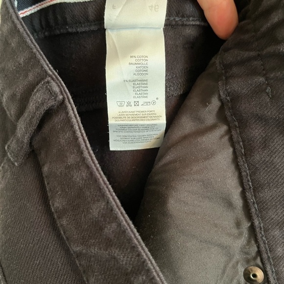 𝅺saint James Woman's Denim "1889"Jeans Size 14 Straight Leg Side Elastic Black - Picture 7 of 13